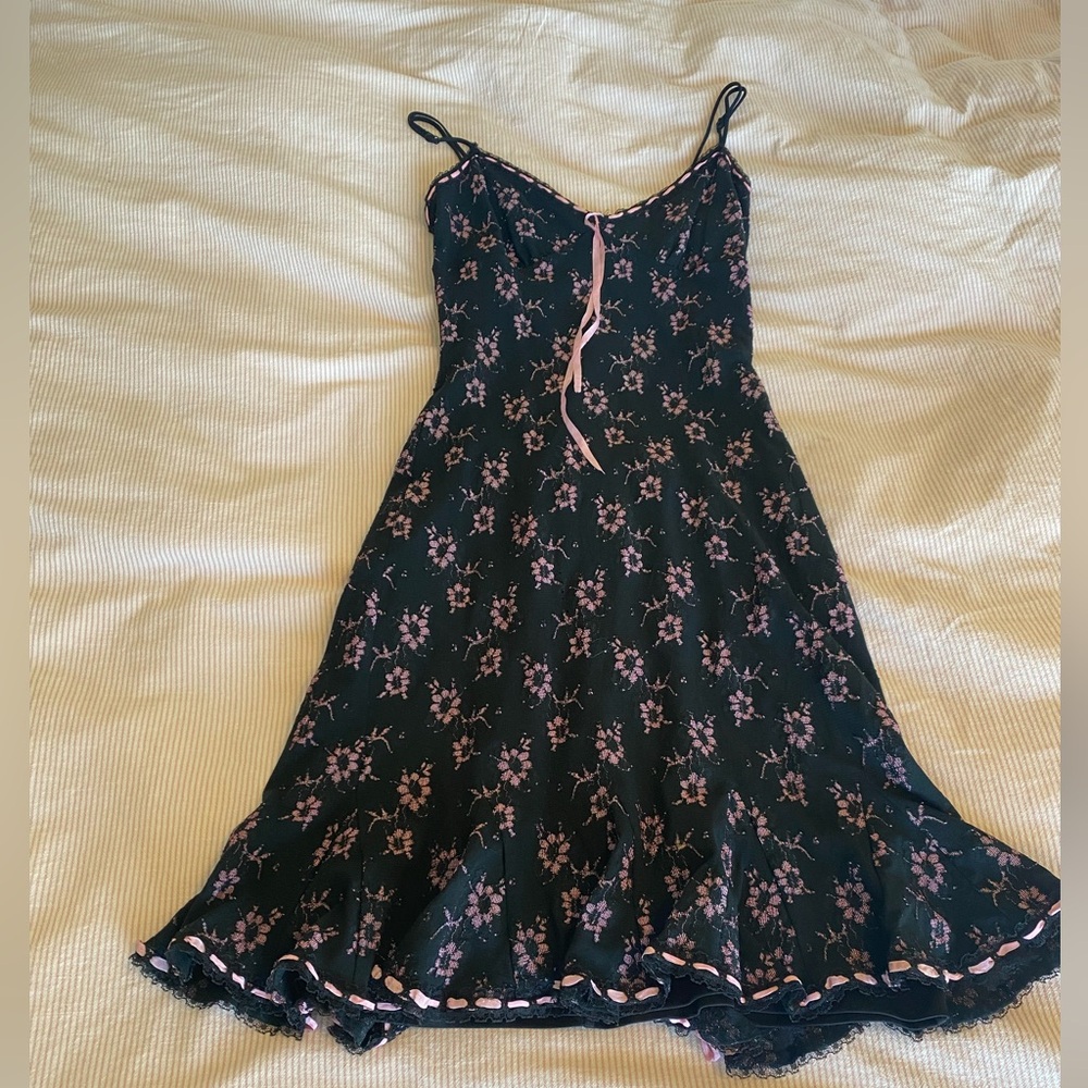 Betsey Johnson vintage black/pink floral dress